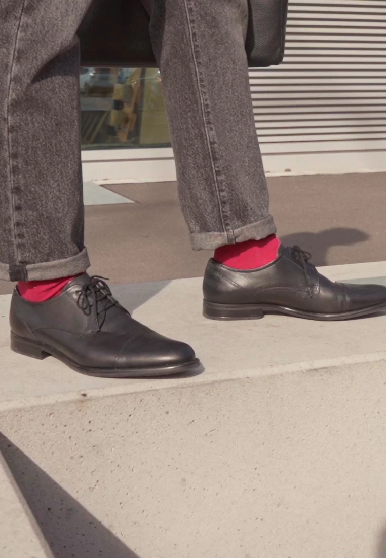 Pier One LEATHER - Business-Schnürer - Black – Bild 2