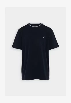 Pier One PIQUE EMBRO DETAIL - T-Shirt Basic - Dark Blue