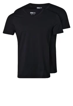 Pier One 2 PACK - T-Shirt Basic - Black