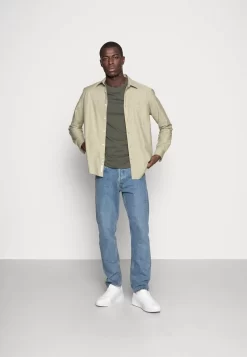 Pier One 3 PACK - T-Shirt Basic - Black/grey/green