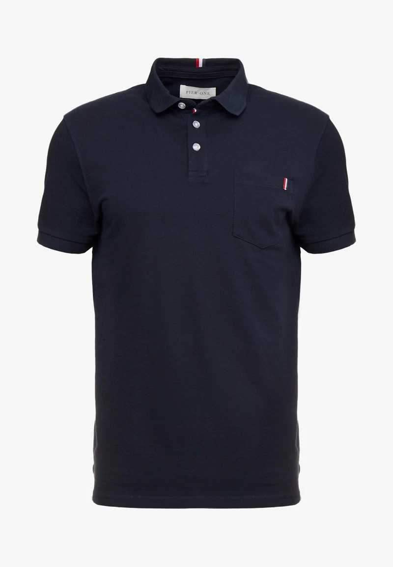 Pier One TRICOLORE TRIM POLO - Poloshirt - Black – Bild 6