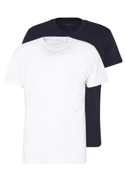 Pier One 2 PACK - T-Shirt Basic - White/dark Blue