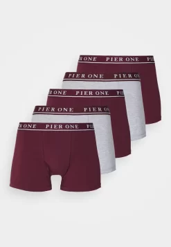 Pier One 5 PACK - Panties - Bordeaux/mottled Grey