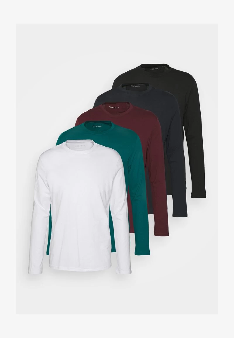 Pier One 5 PACK - Langarmshirt - White/dark Blue/black – Bild 6