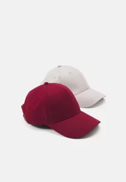 Pier One UNISEX 2 PACK - Cap - Light Grey/berry