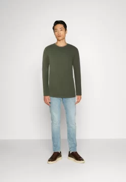 Pier One 2 PACK - Langarmshirt - Off-white/dark Green