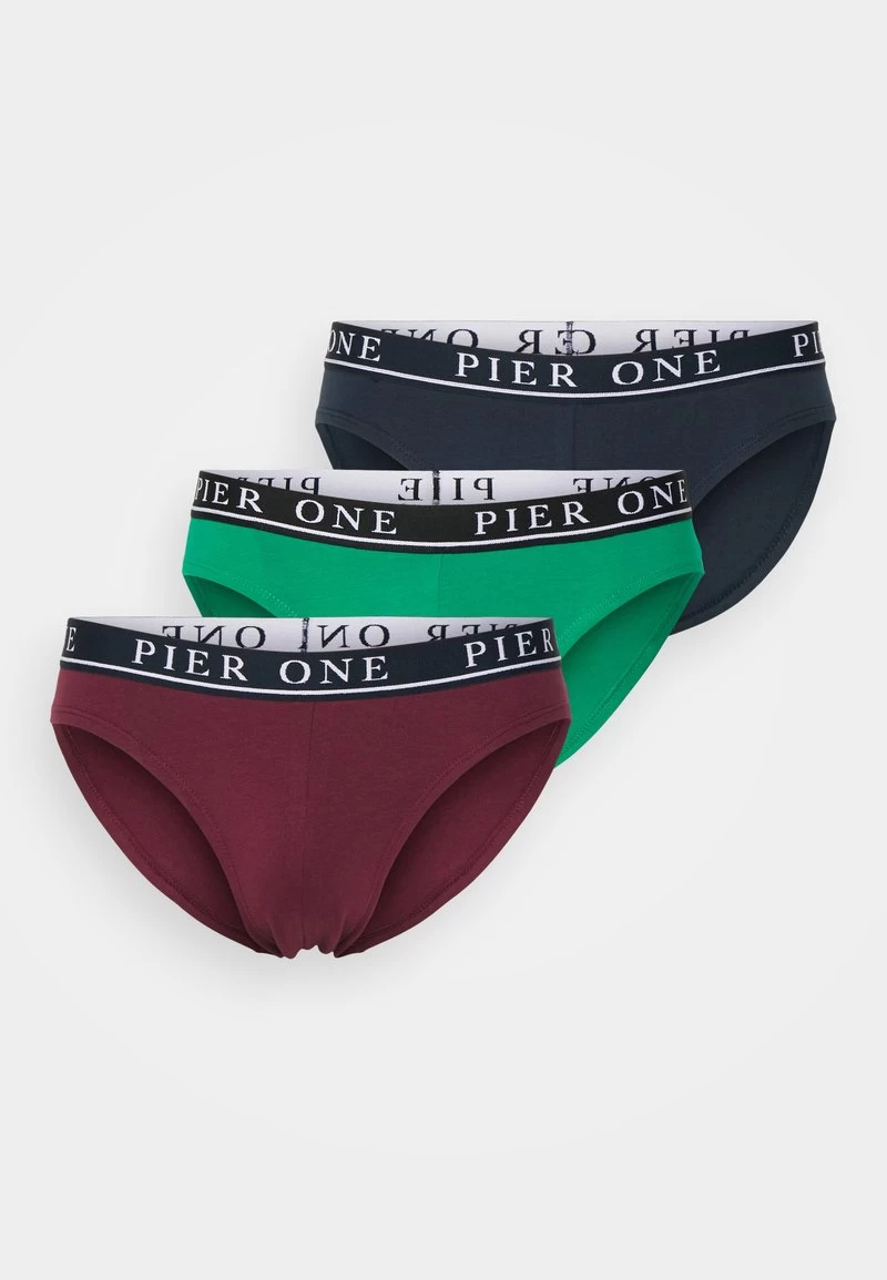 Pier One BRANDED WAISTBAND BRIEFS 3 PACK - Slip - Dark Blue /green/bordeaux – Bild 5