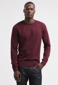 Pier One BASIC CREWNECK - Strickpullover - Bordeaux