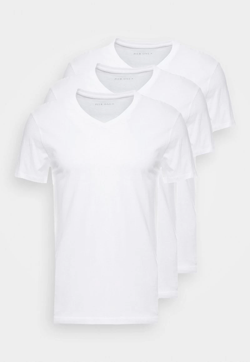 Pier One 3 PACK - T-Shirt Basic - White – Bild 5