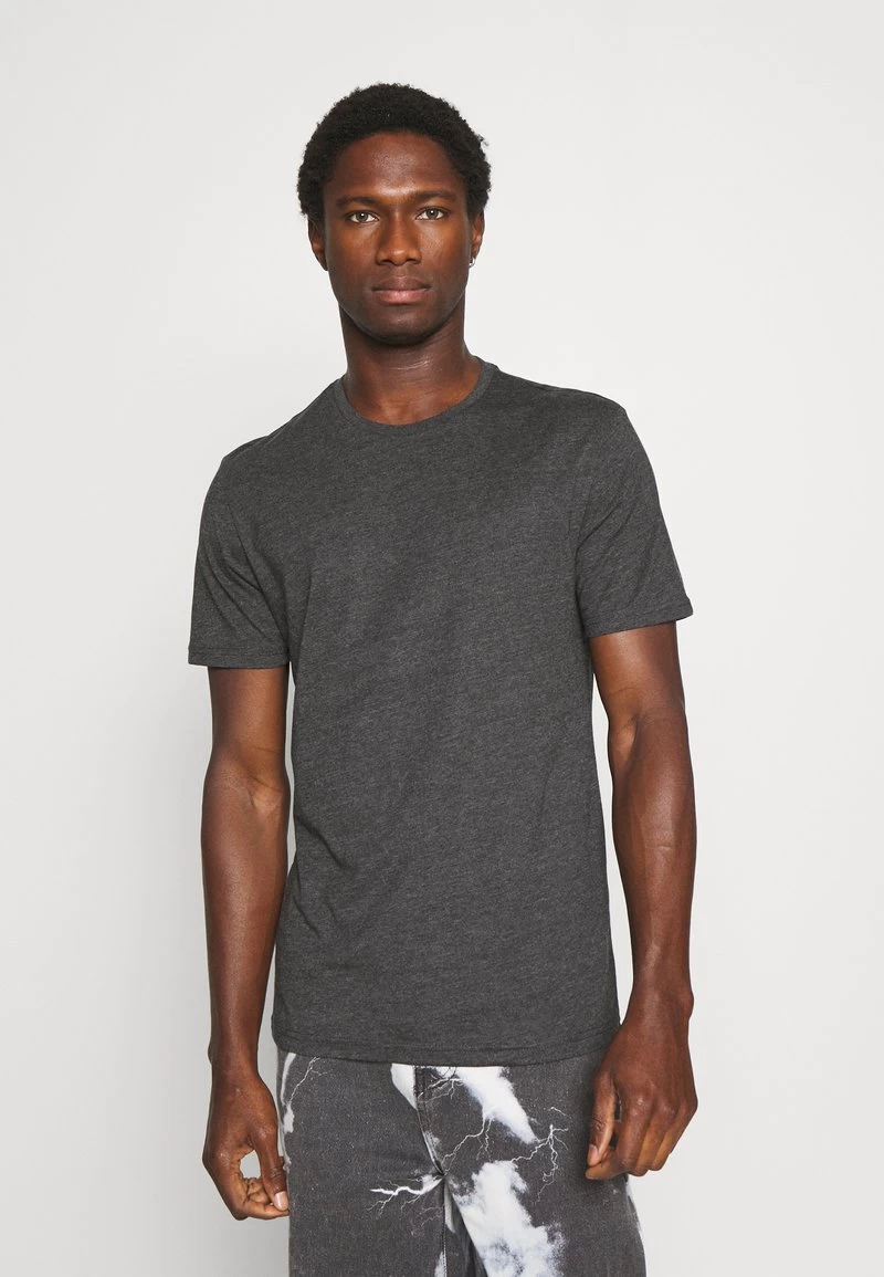 Pier One 3 PACK - T-Shirt Basic - Black/mottled Dark Grey/bordeaux – Bild 4